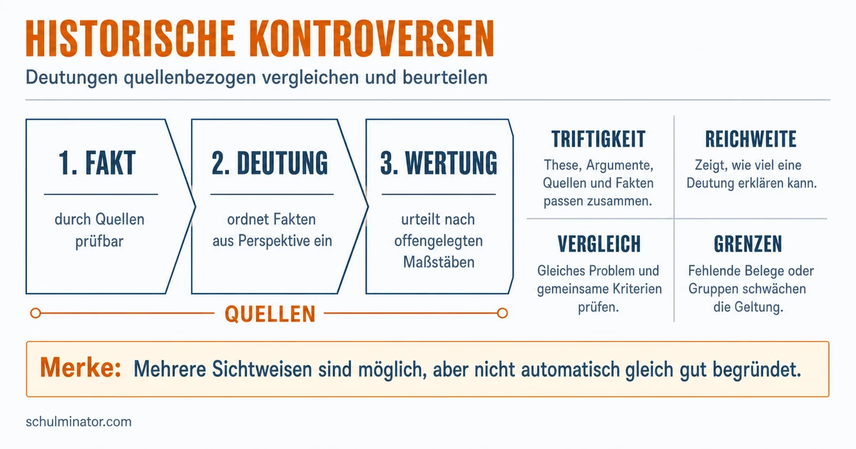 Historische Kontroversen analysieren und beurteilen