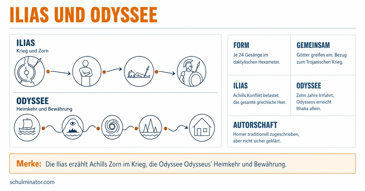 Ilias und Odyssee: Handlung und Unterschiede