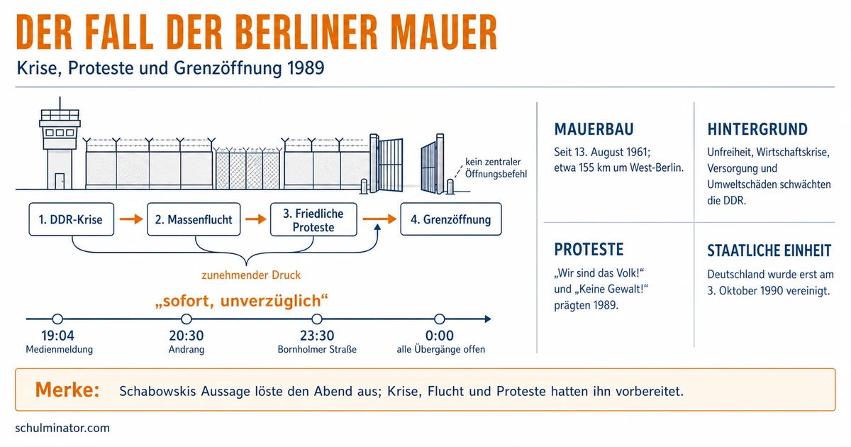 Mauerfall 1989: Ursachen, Ablauf und Folgen