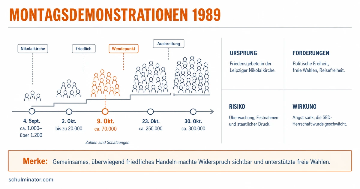 Montagsdemonstrationen 1989 einfach erklärt