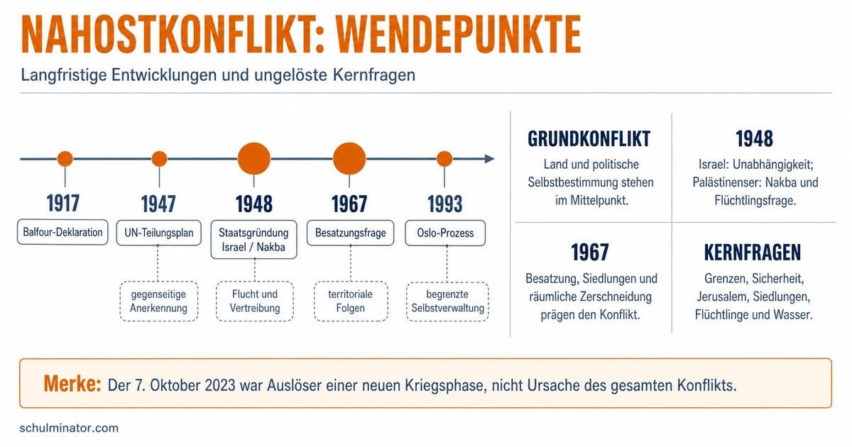 Nahostkonflikt: Geschichte und zentrale Streitfragen
