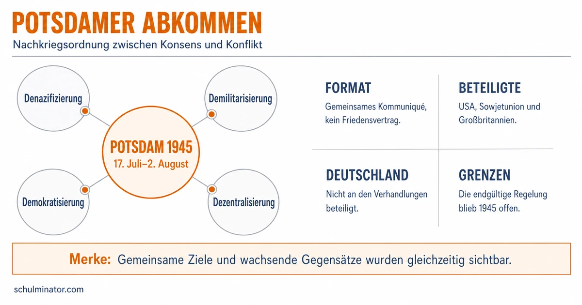 Potsdamer Abkommen: Beschlüsse, Ziele und Folgen