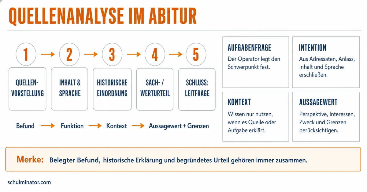 Quellenanalyse Geschichte im Abitur: Aufbau