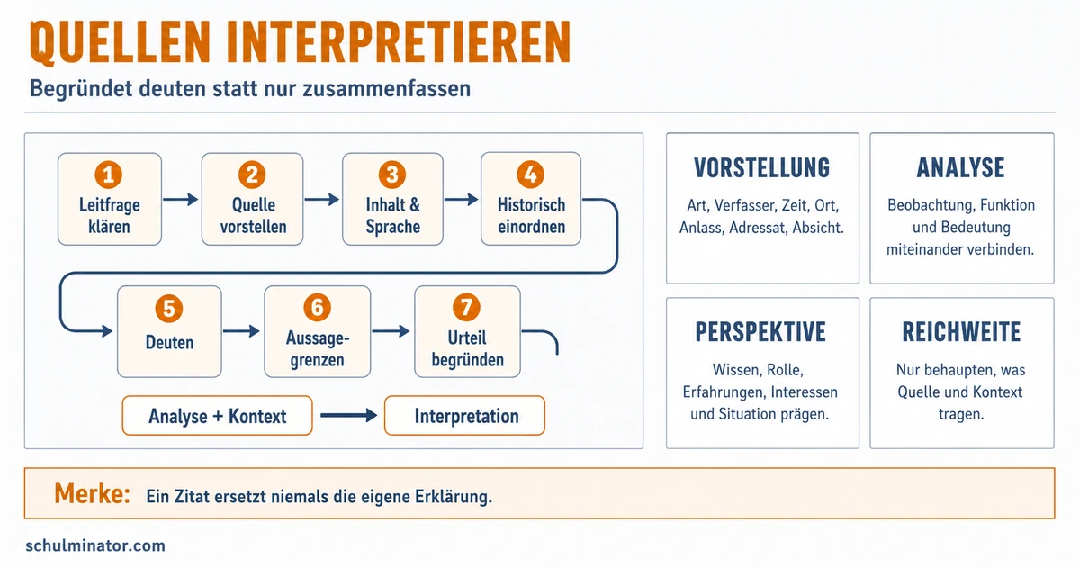 Quelleninterpretation in Geschichte: Schritt für Schritt