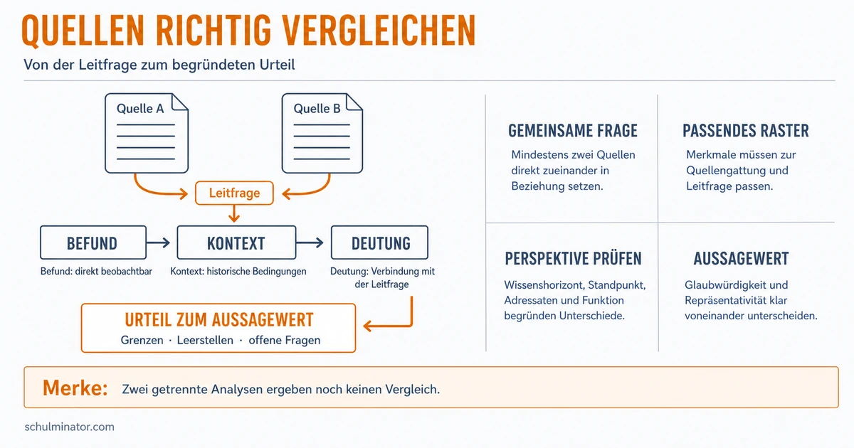 Quellenvergleich Geschichte: sicher analysieren