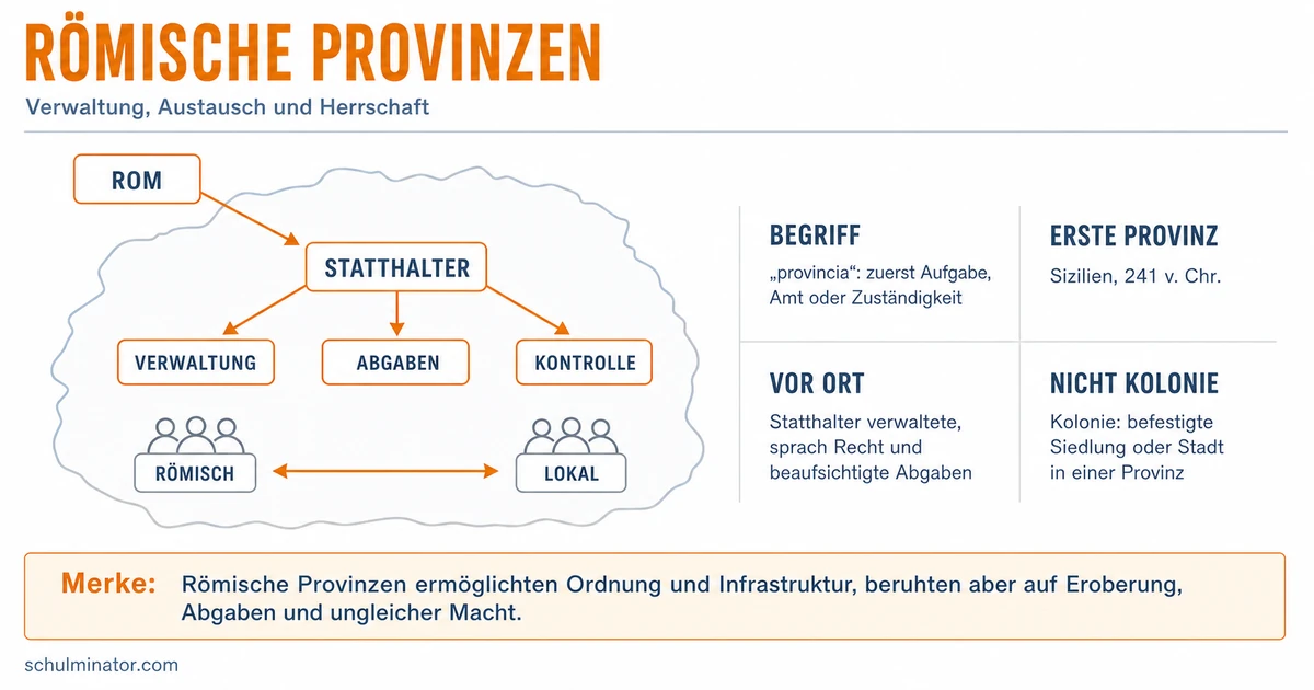 Römische Provinz: Verwaltung und Leben erklärt