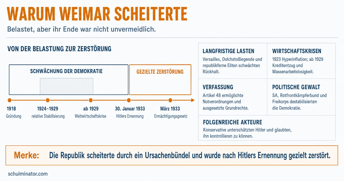 Scheitern der Weimarer Republik: Ursachen