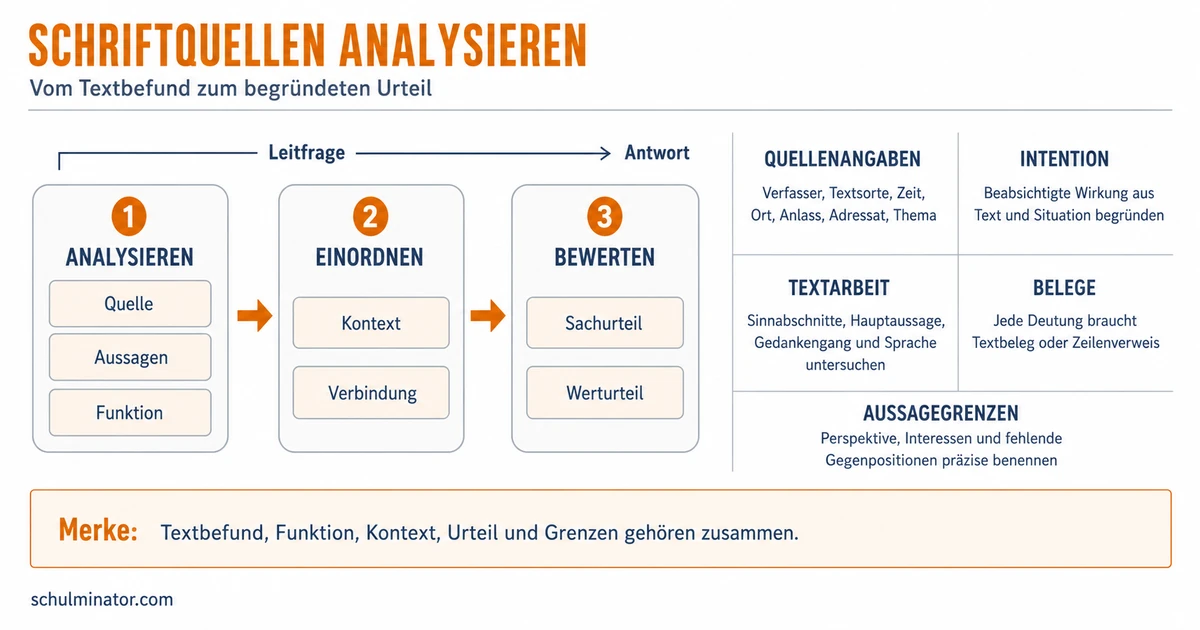 Schriftquelle analysieren: Schritt-für-Schritt-Methode