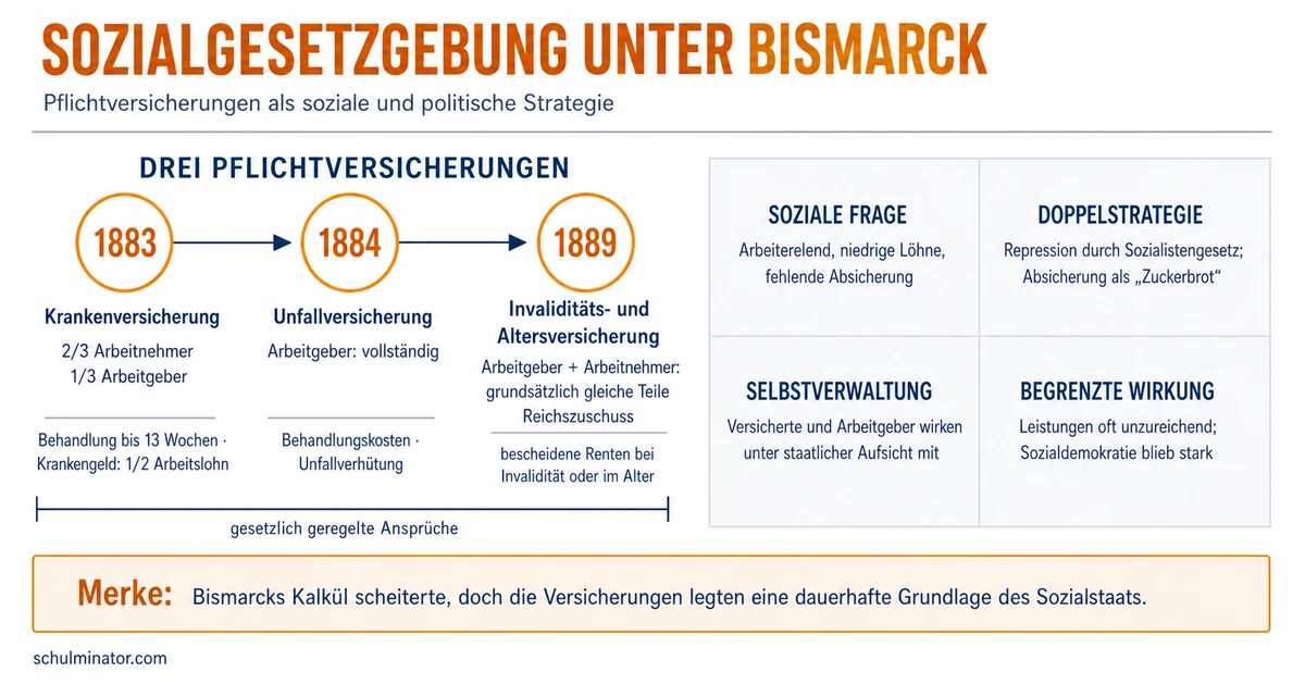 Sozialgesetzgebung: Bismarcks Sozialversicherungen