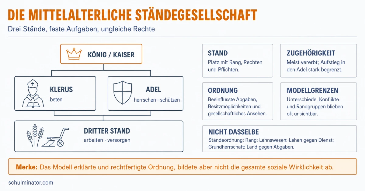 Ständegesellschaft im Mittelalter einfach erklärt
