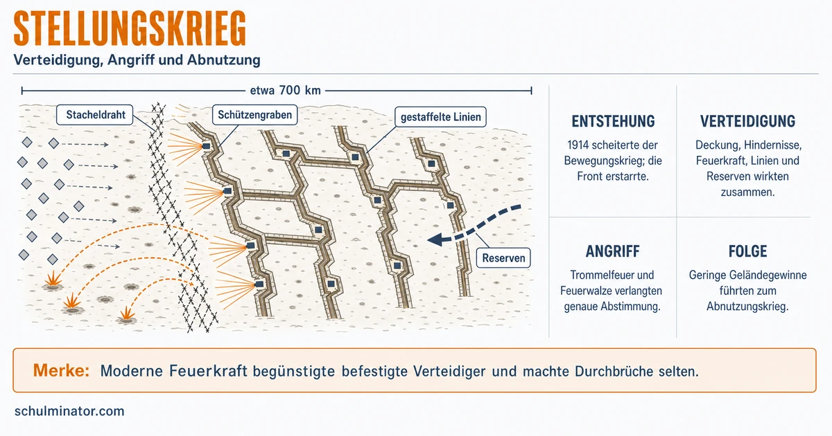 Stellungskrieg im Ersten Weltkrieg einfach erklärt