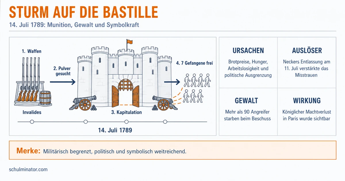 Sturm auf die Bastille: Ursachen und Bedeutung