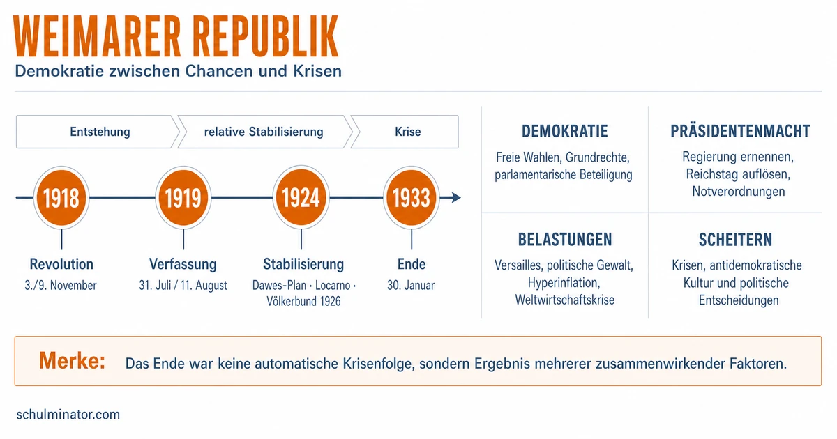 Weimarer Republik im Abitur: Ursachen und Urteil