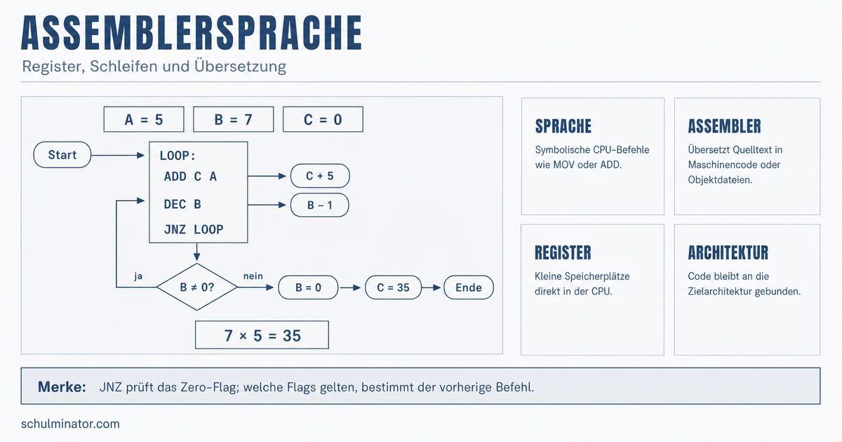 Assembler verstehen: Befehle, Register, Schleifen