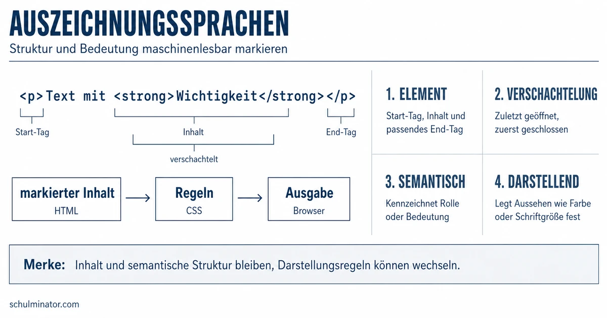 Auszeichnungssprache: Tags, Struktur und Darstellung