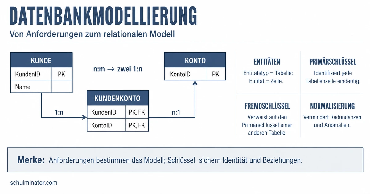 Datenbankmodellierung: ER-Modell und Tabellen