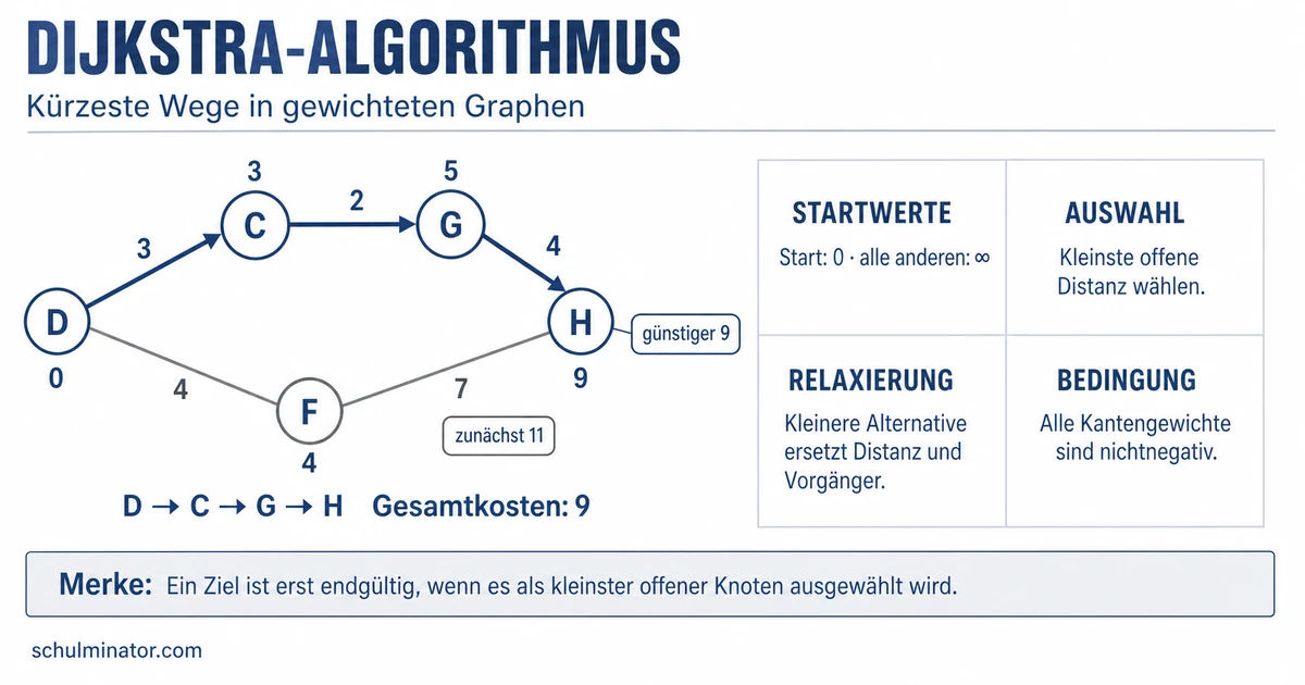 Dijkstra-Algorithmus einfach erklärt