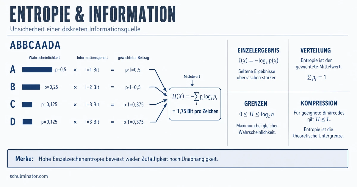 Entropie in der Informatik verstehen und berechnen