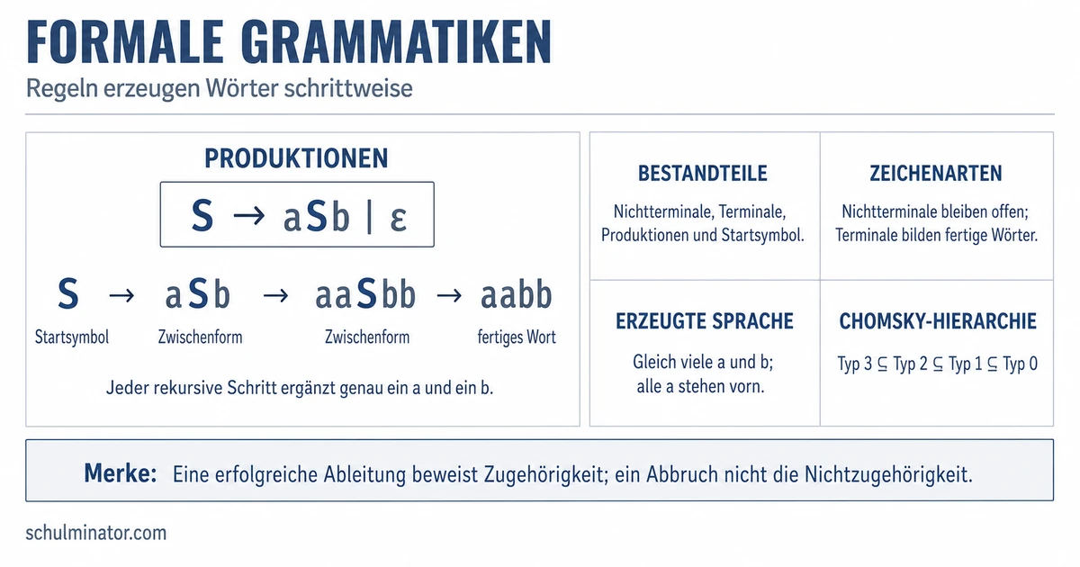 Formale Grammatik: Regeln, Ableitung und Sprache