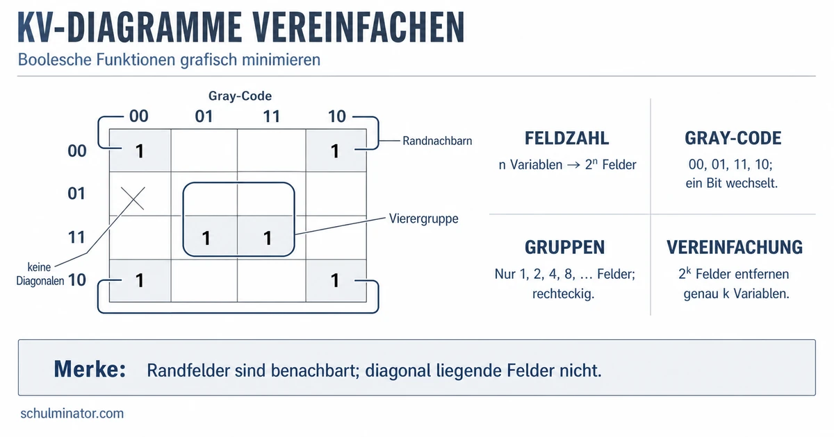 Karnaugh-Veitch-Diagramm einfach erklärt
