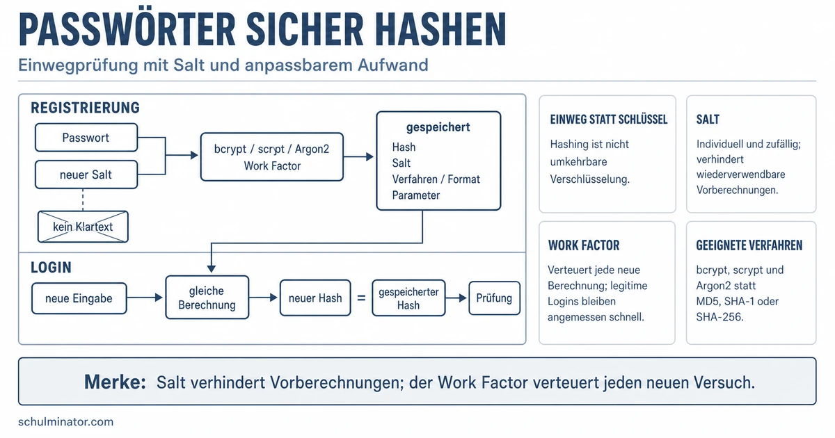 Passwort-Hashing: Salt, Algorithmen und Login