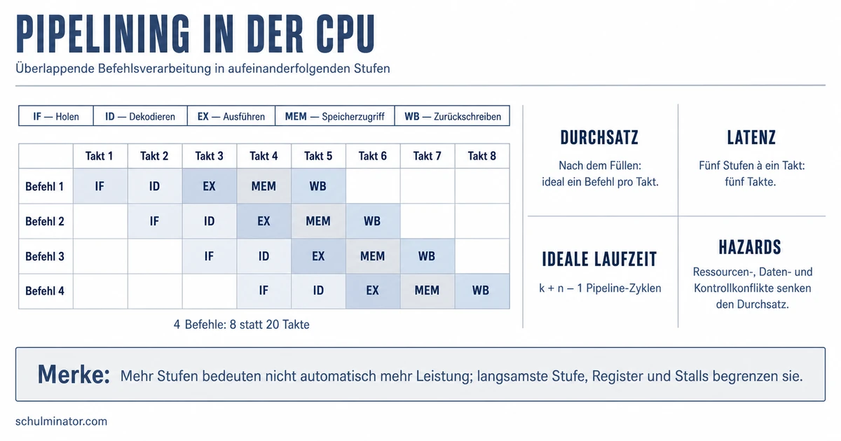 Pipelining: Durchsatz, Hazards und Speedup