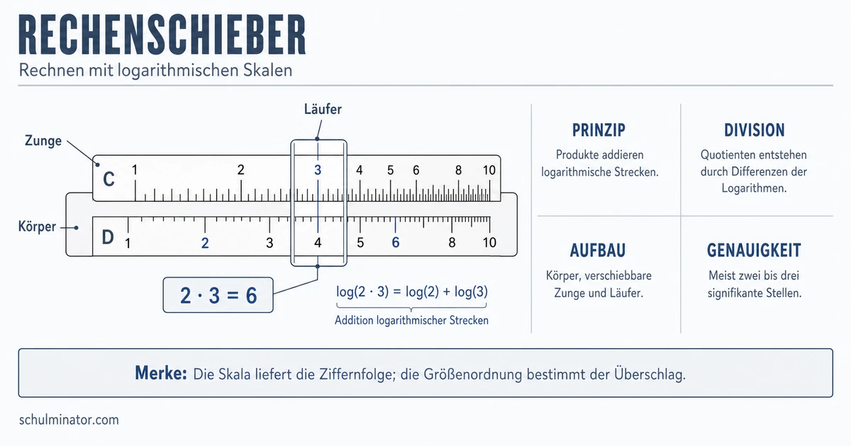 Rechenschieber: Prinzip, Bedienung und Geschichte