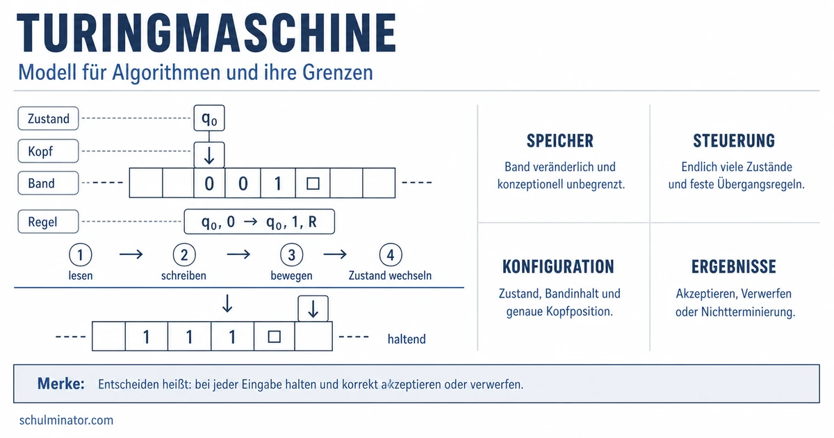 Turingmaschine: Aufbau, Ablauf und Grenzen
