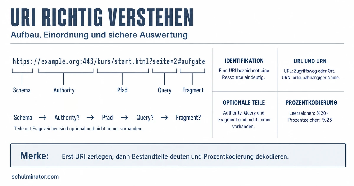 URI: URL, URN, Aufbau und Kodierung verstehen