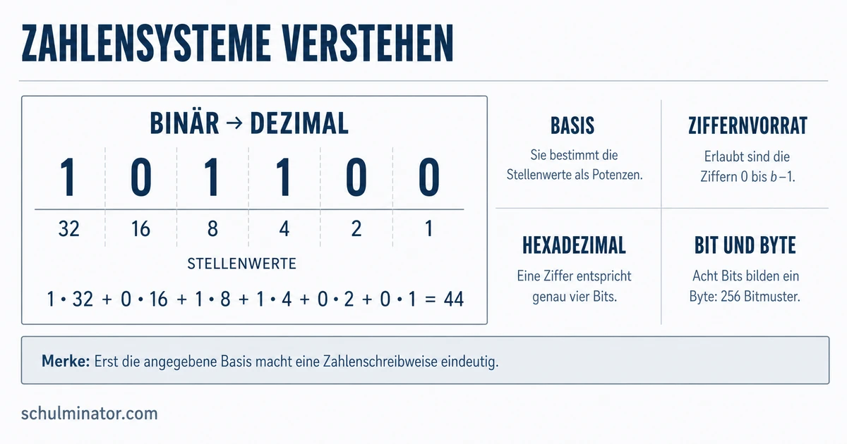 Zahlensysteme: Binär, Dezimal und Hexadezimal