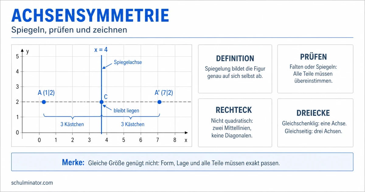 Achsensymmetrie erkennen, prüfen und zeichnen