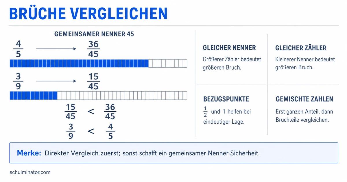 Brüche vergleichen und ordnen – einfach erklärt
