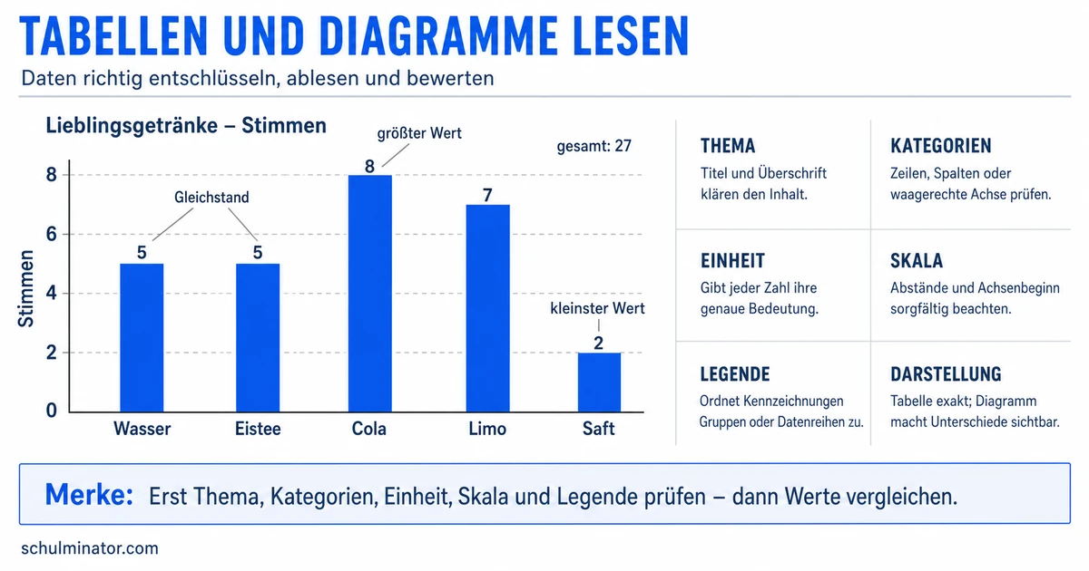 Diagramme und Tabellen lesen und prüfen