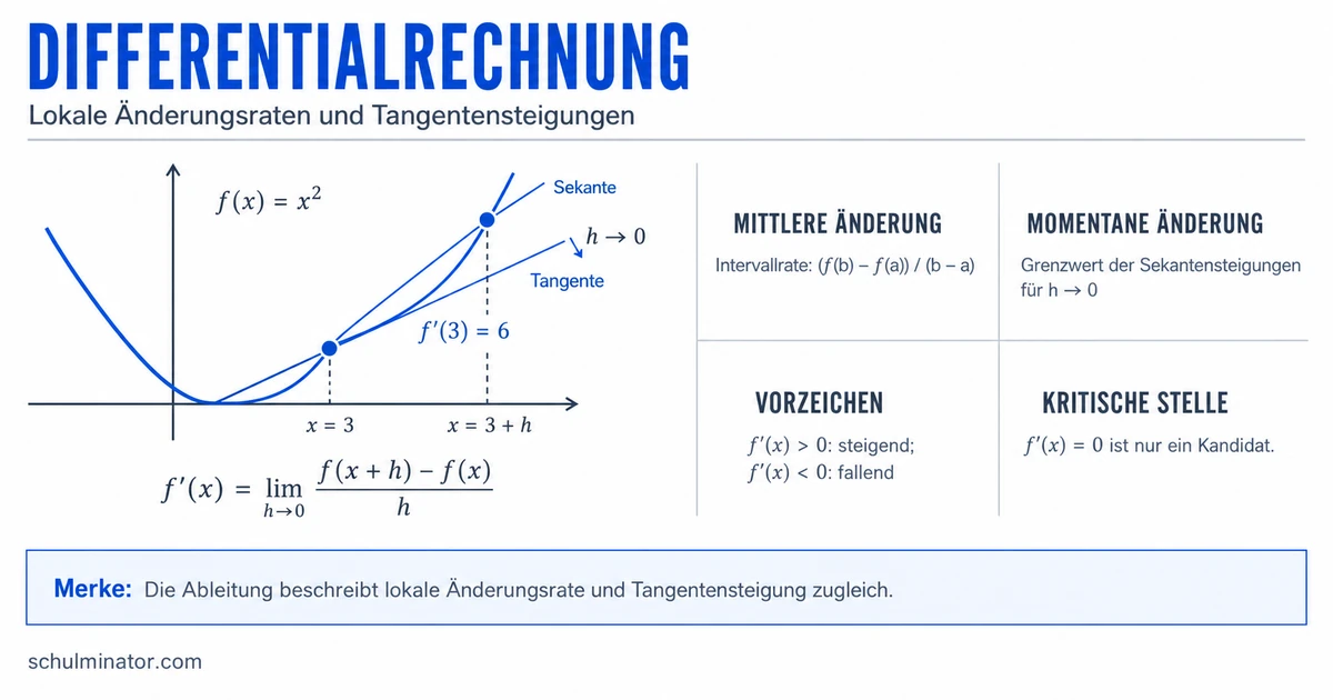 Differentialrechnung einfach erklärt: Ableitungen