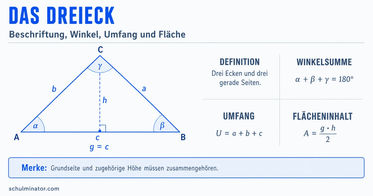 Dreieck: Arten, Winkel, Umfang und Fläche