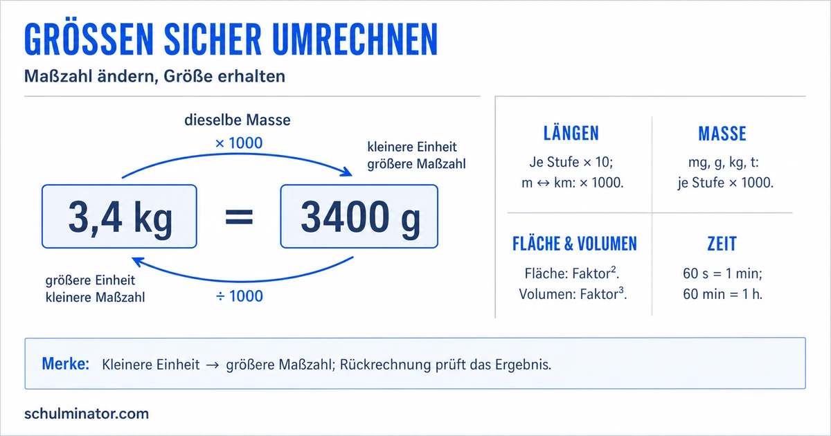 Einheiten umrechnen: Regeln, Beispiele, Übungen
