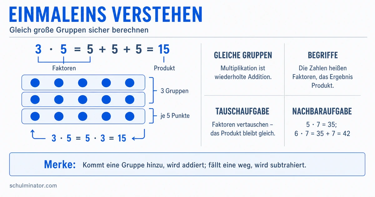 Einmaleins verstehen, ableiten und sicher lernen
