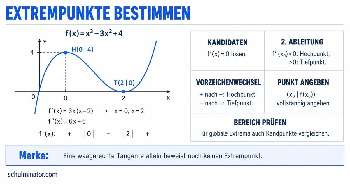 Extrempunkte berechnen: Schritt für Schritt