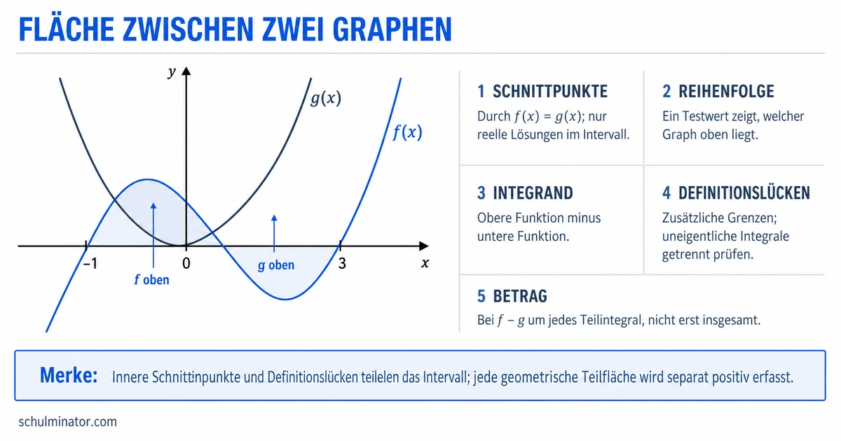 Fläche zwischen zwei Graphen berechnen