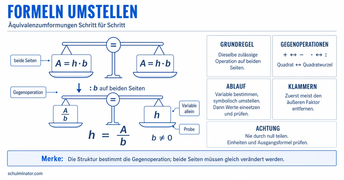 Formeln umstellen: Regeln, Beispiele und Übungen
