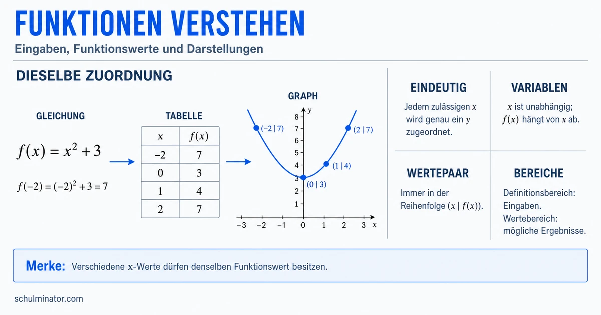 Funktionen verstehen: Term, Tabelle und Graph