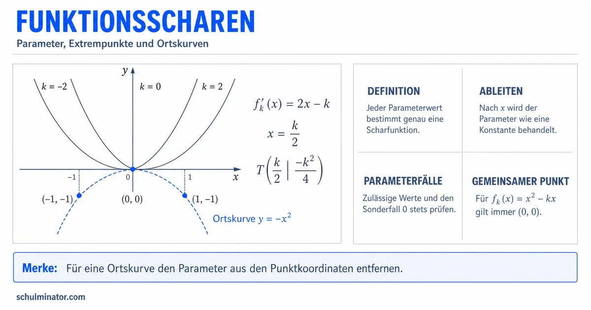 Funktionsscharen untersuchen: Aufgaben mit Lösungen