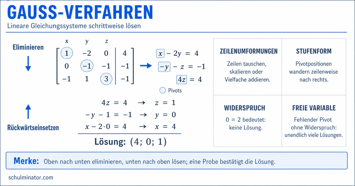 Gauß-Verfahren: LGS Schritt für Schritt lösen