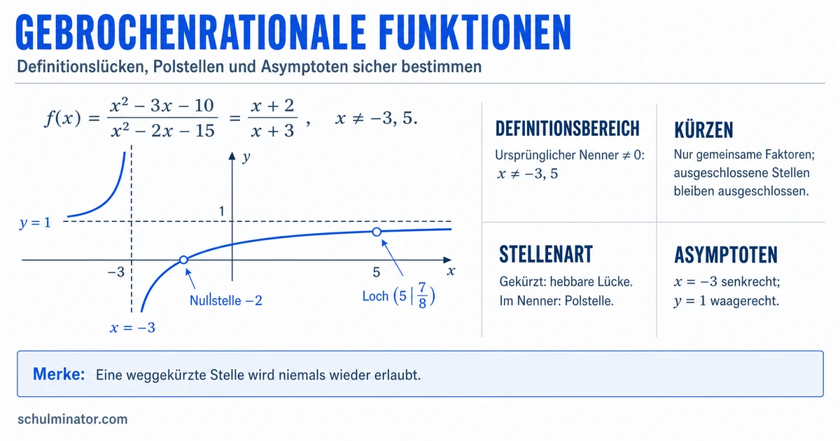 Gebrochenrationale Funktionen analysieren
