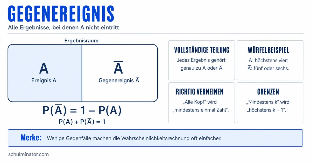 Gegenereignis erkennen und berechnen