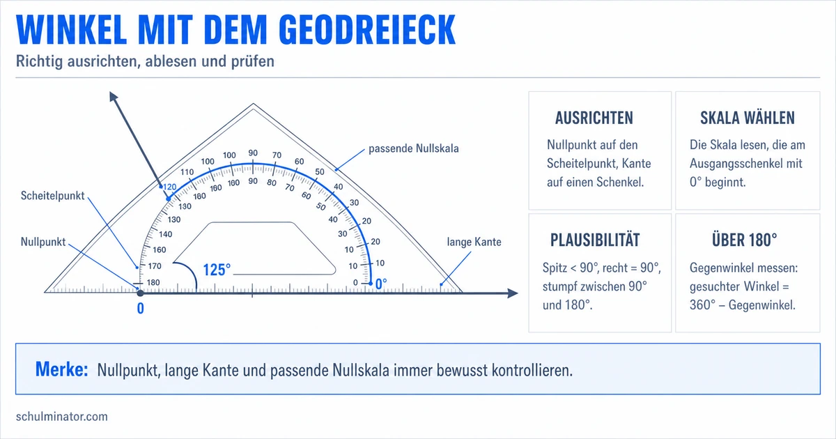 Geodreieck: Winkel messen und genau zeichnen