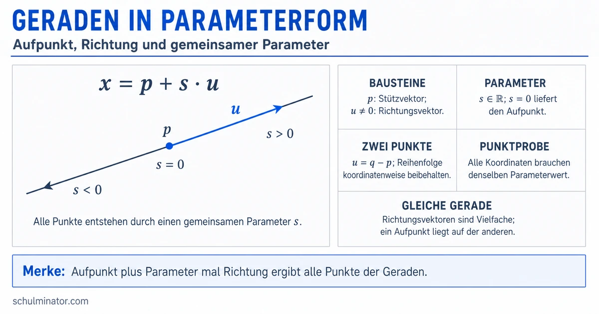 Gerade in Parameterform: aufstellen und prüfen