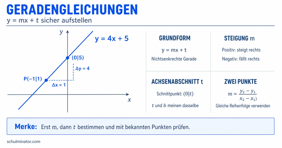 Geradengleichung aufstellen: Verfahren & Beispiele