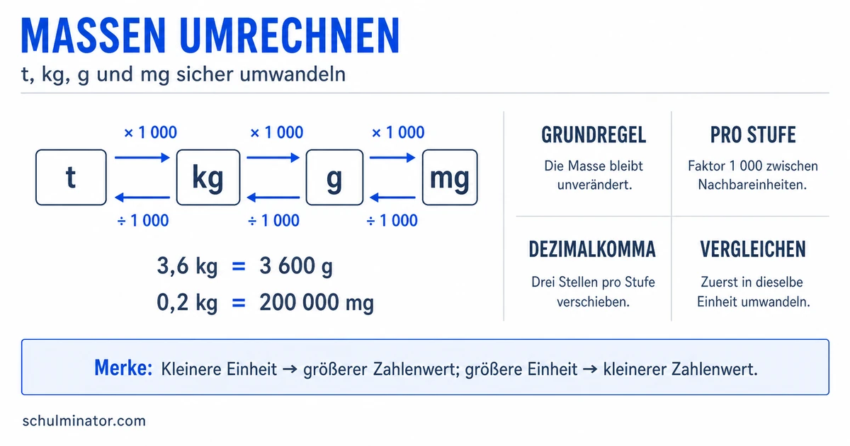 Gewichte umrechnen: t, kg, g und mg einfach erklärt