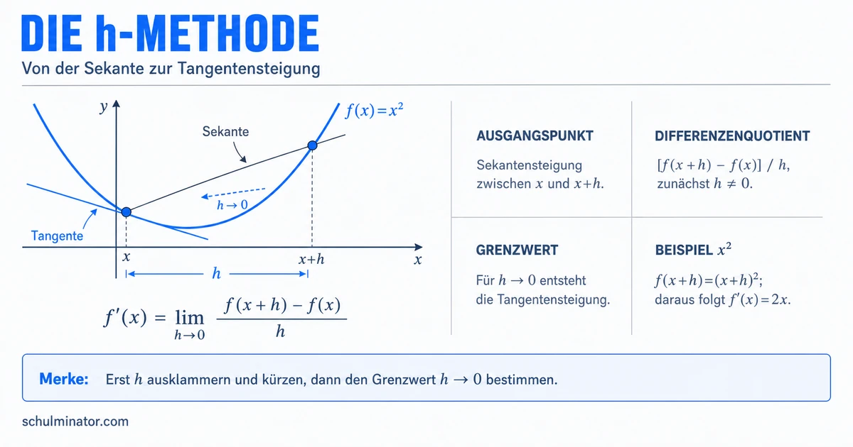 h-Methode: Ableitungen Schritt für Schritt